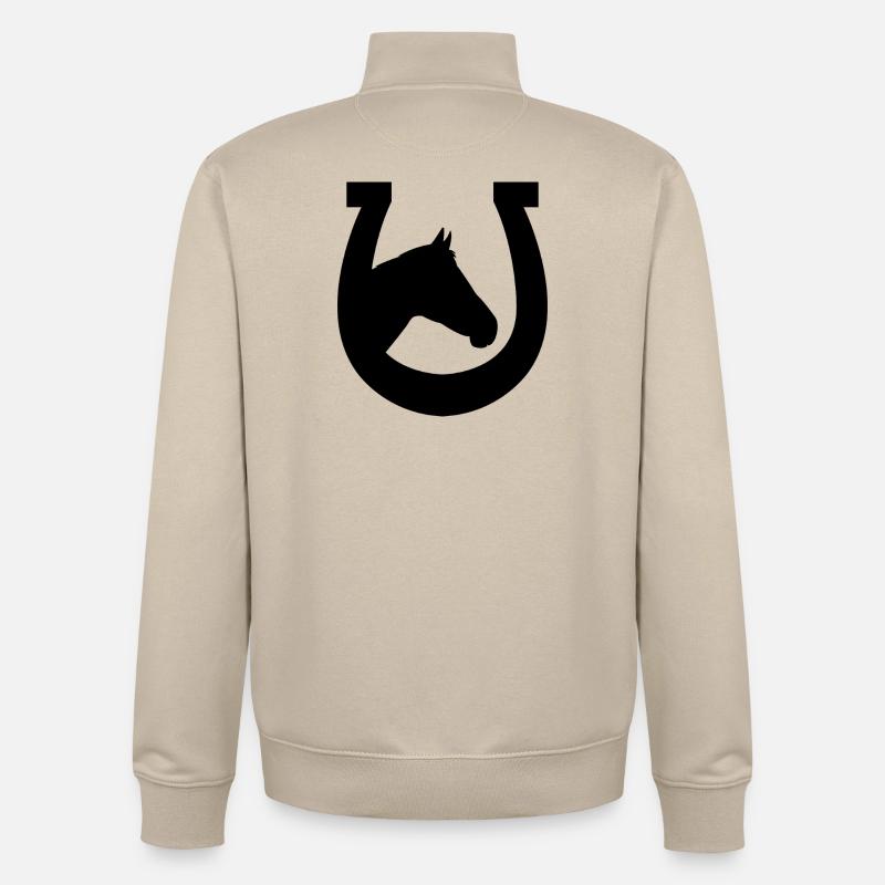 Fer à cheval - Sweat zippé unisexe en coton bio Stanley/Stella - beige crème