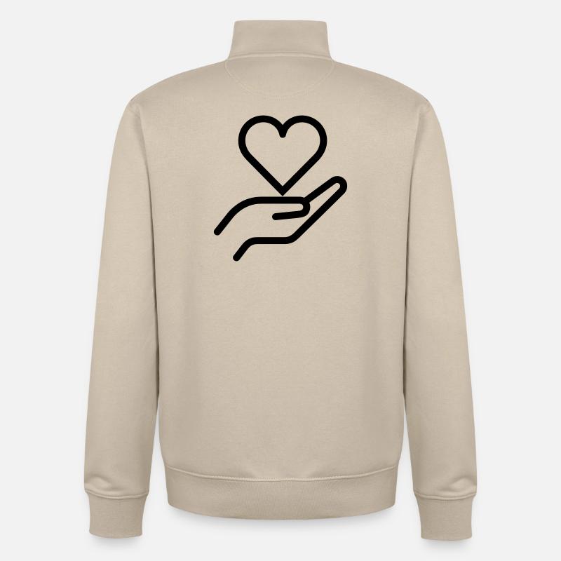 donner amour - Sweat zippé unisexe en coton bio Stanley/Stella - beige crème