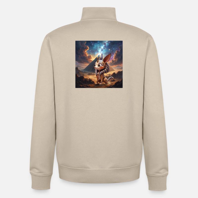 Pharaoh cat in stellar desert - Unisex Organic Zip Sweatshirt by Stanley/Stella - desert dust