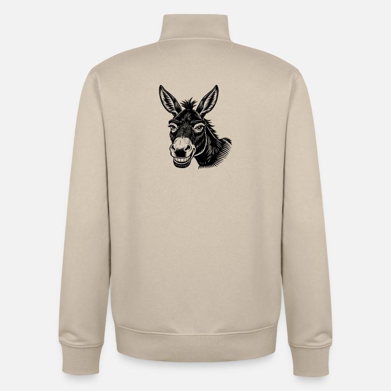 Sourire d’âne - Sweat zippé unisexe en coton bio Stanley/Stella - beige crème