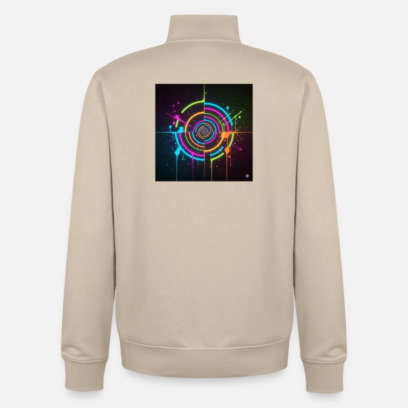 Neon Circle Splatter - Unisex Organic Zip Sweatshirt by Stanley/Stella - desert dust