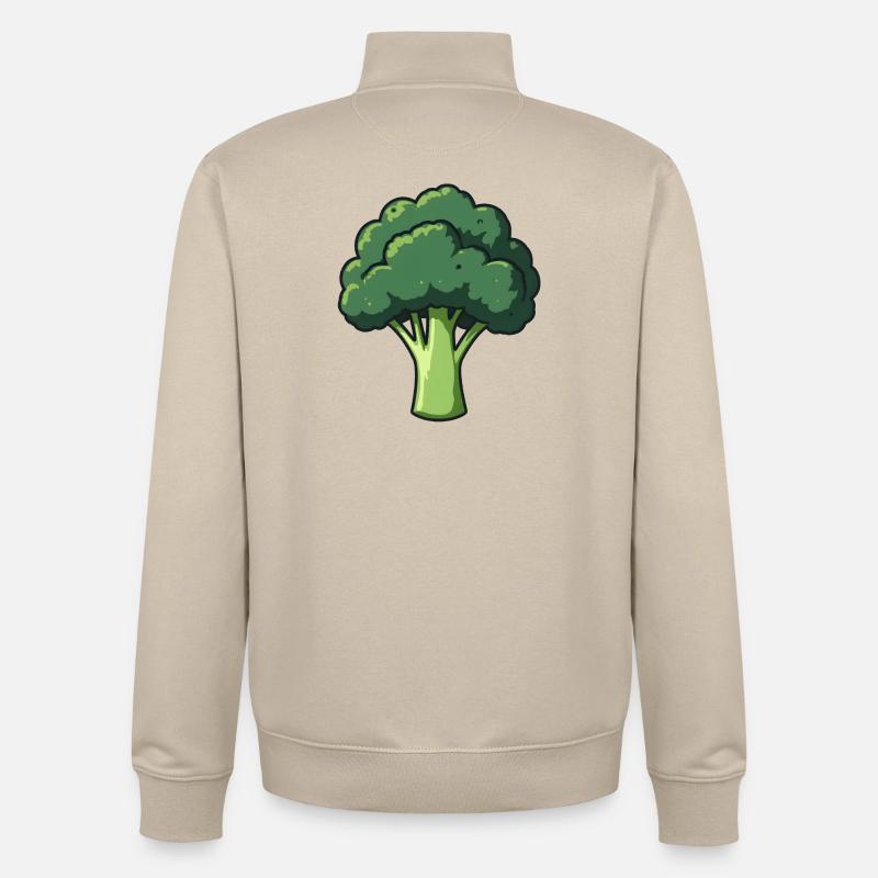 Brocoli - Sweat zippé unisexe en coton bio Stanley/Stella - beige crème