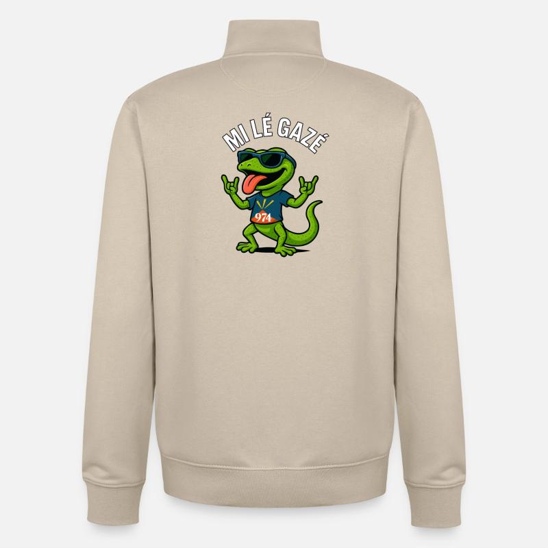Mi lé Gazé 974 - Sweat zippé unisexe en coton bio Stanley/Stella - beige crème