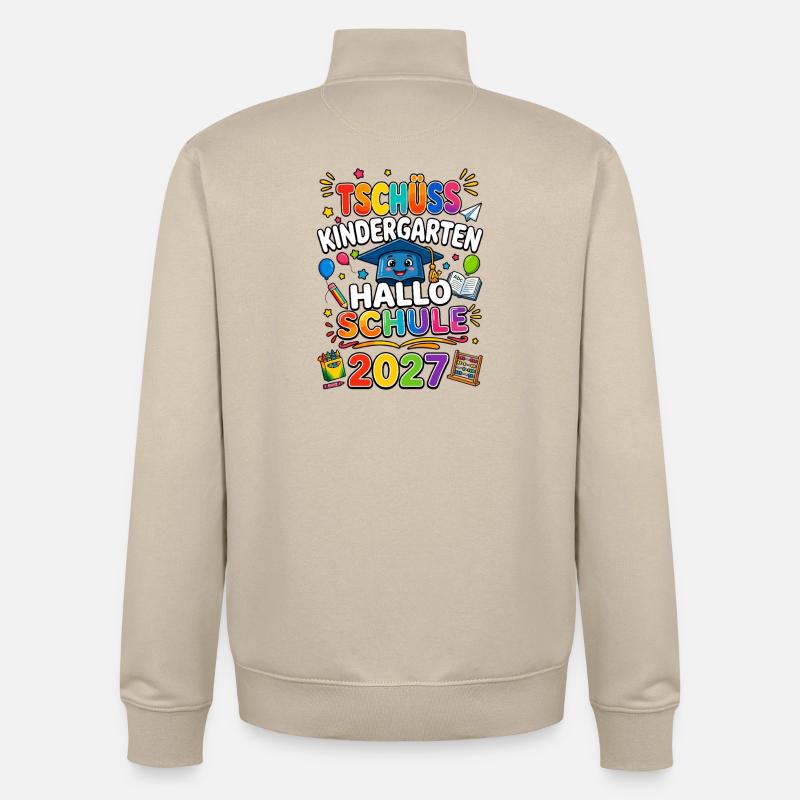 Tschüss Kindergarten Hallo Schule 2027 - Unisex Organic Zip Sweatshirt von Stanley/Stella - Cremebeige