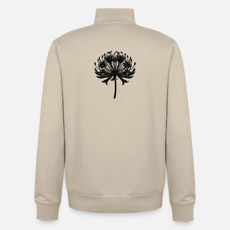Fleur d’agapanthe - Sweat zippé unisexe en coton bio Stanley/Stella - beige crème