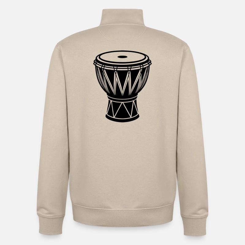 Conga africain - Sweat zippé unisexe en coton bio Stanley/Stella - beige crème
