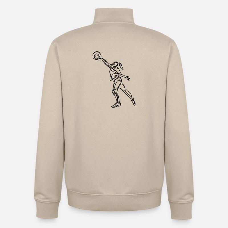 Volleyball player - Unisex Organic Zip Sweatshirt by Stanley/Stella - desert dust