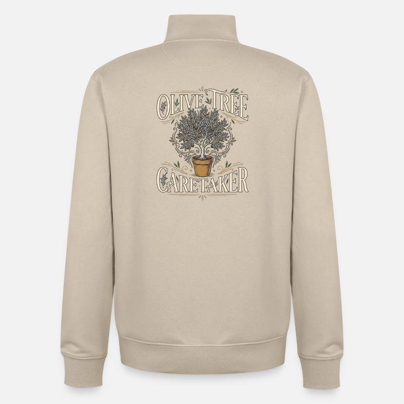 Olive Tree - Unisex Organic Zip Sweatshirt von Stanley/Stella - Cremebeige