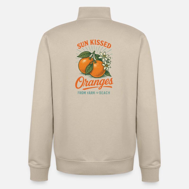 Orange Bronzées Été - Sweat zippé unisexe en coton bio Stanley/Stella - beige crème