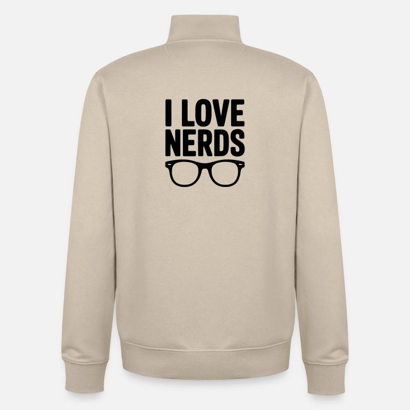 J’adore les nerds - Sweat zippé unisexe en coton bio Stanley/Stella - beige crème