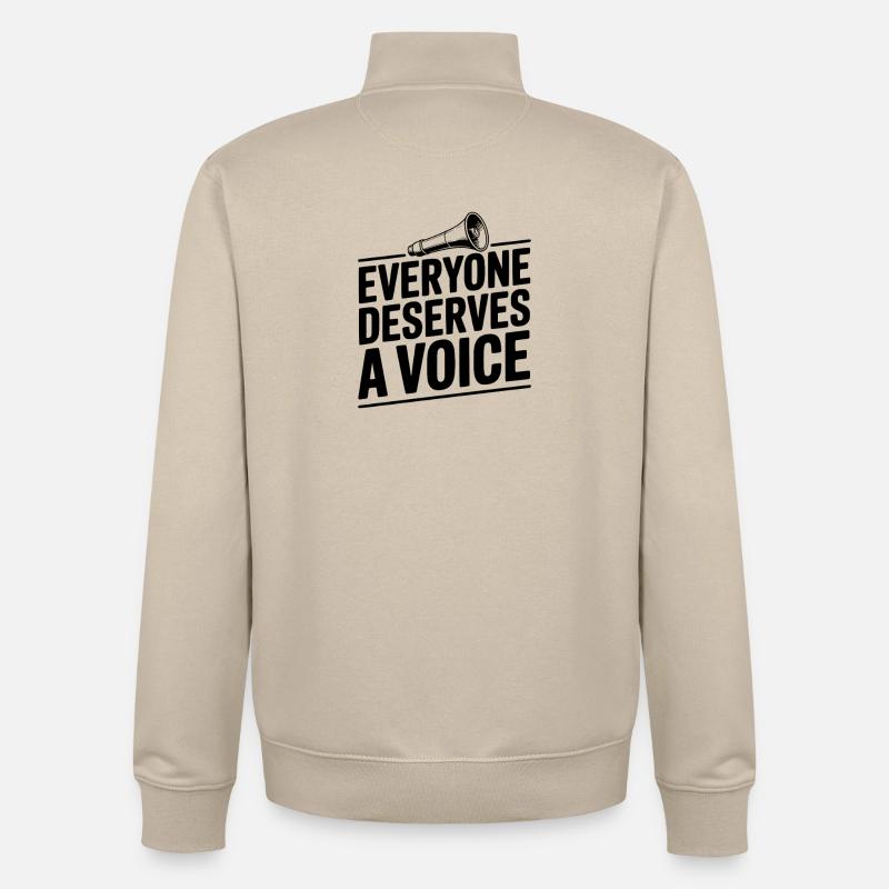 Jeder verdient eine Stimme - Unisex Organic Zip Sweatshirt von Stanley/Stella - Cremebeige