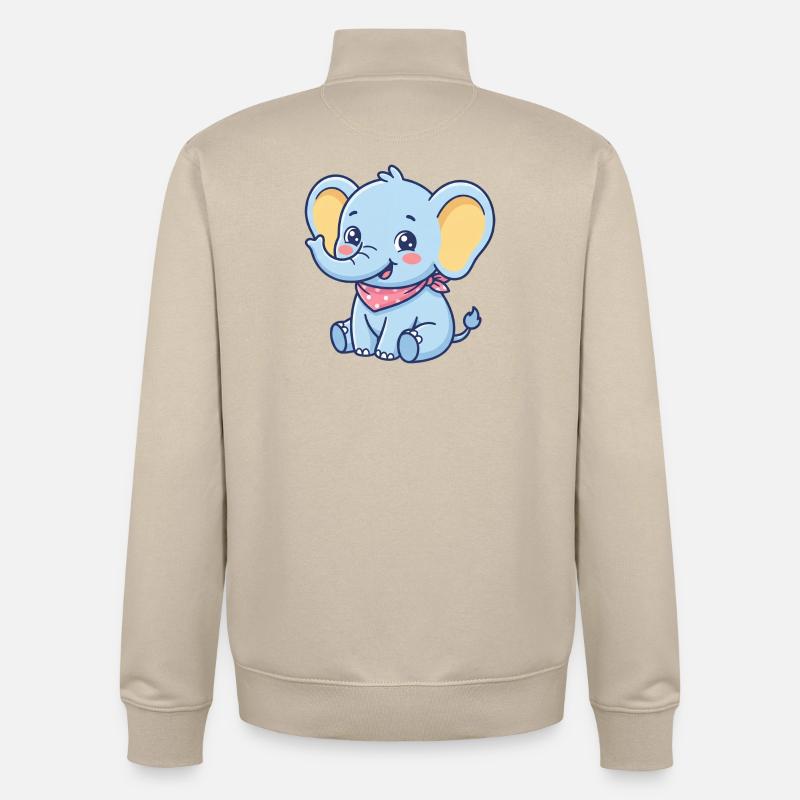 Bandana Bébé Éléphant Bleu - Sweat zippé unisexe en coton bio Stanley/Stella - beige crème