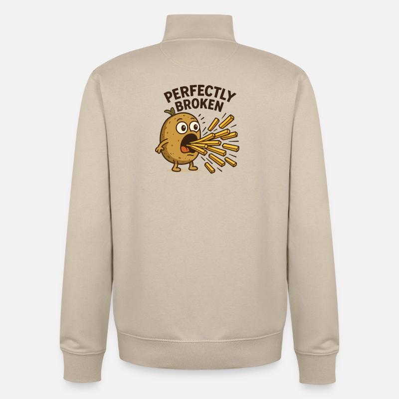 Perfect Broken Potato - Unisex Organic Zip Sweatshirt by Stanley/Stella - desert dust