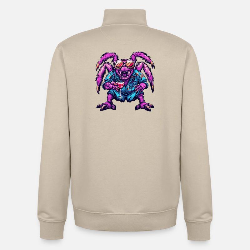 Tarantula Comic Sommer - Unisex Organic Zip Sweatshirt von Stanley/Stella - Cremebeige