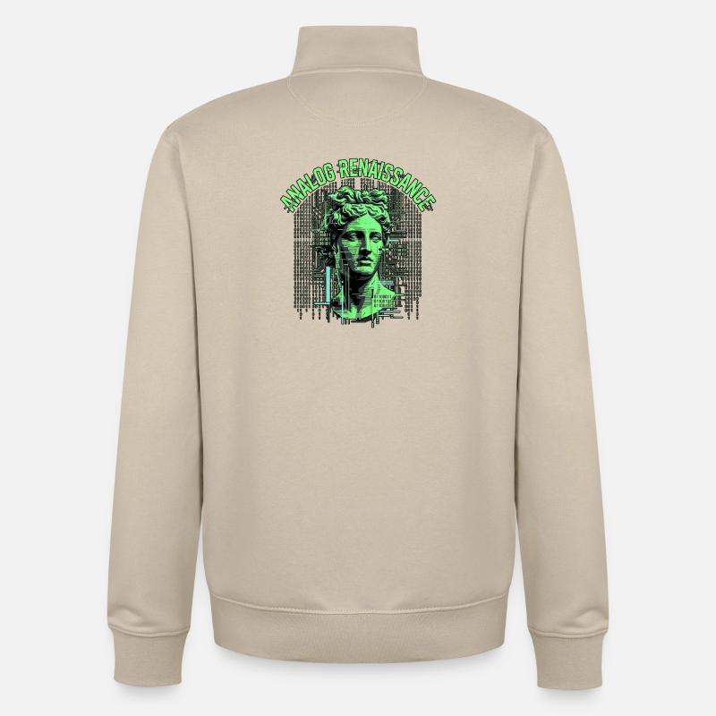 Technologie de la Renaissance analogique - Sweat zippé unisexe en coton bio Stanley/Stella - beige crème