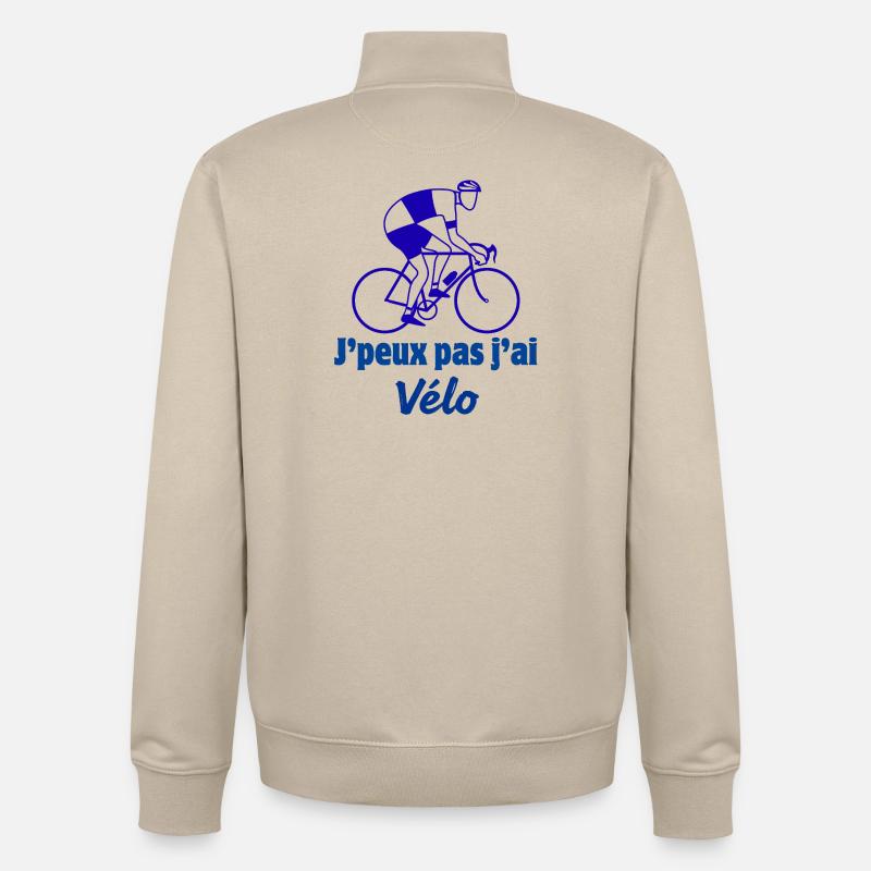 cyclisme - Sweat zippé unisexe en coton bio Stanley/Stella - beige crème