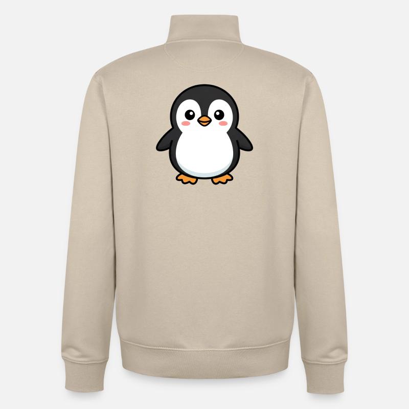 Niedlicher Pinguin-Pixel-Freund - Unisex Organic Zip Sweatshirt von Stanley/Stella - Cremebeige