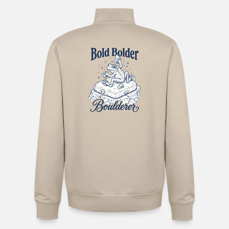 Bouldering Bold Bolder Boulderer - Sweat zippé unisexe en coton bio Stanley/Stella - beige crème