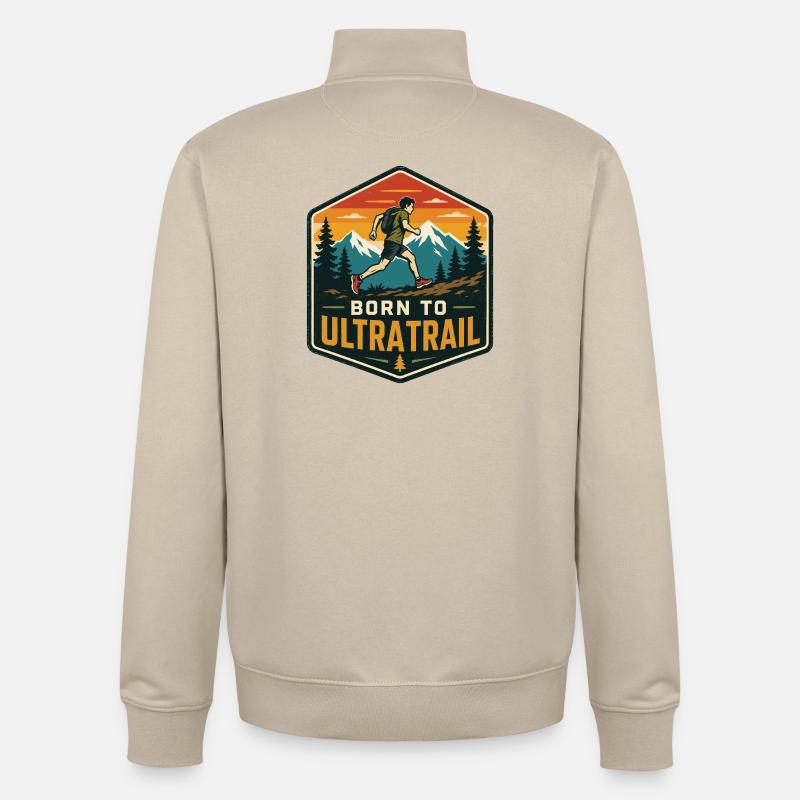 Né pour l’Ultra Trail - Sweat zippé unisexe en coton bio Stanley/Stella - beige crème