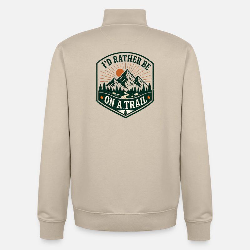 Je préfère être sur un sentier - Sweat zippé unisexe en coton bio Stanley/Stella - beige crème