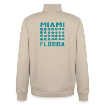 Miami Florida Football Shield - Unisex Organic Zip Sweatshirt von Stanley/Stella - Cremebeige - Hinten - AI Model Male 185 dark (185cm)