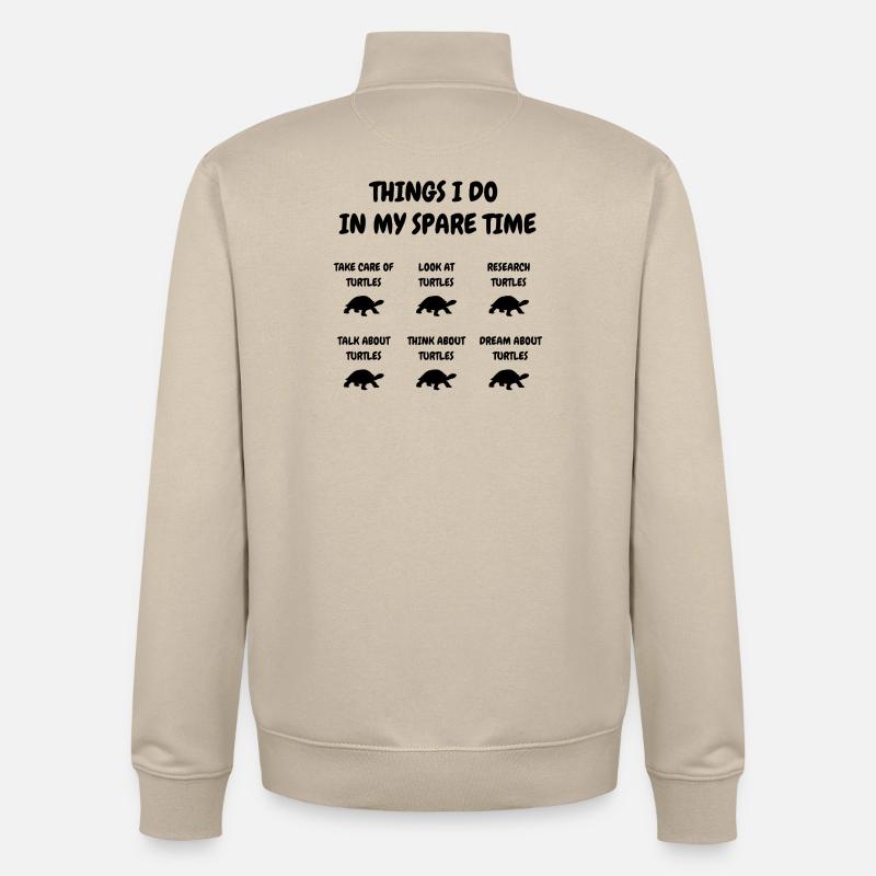 Obsédé par les tortues - Sweat zippé unisexe en coton bio Stanley/Stella - beige crème