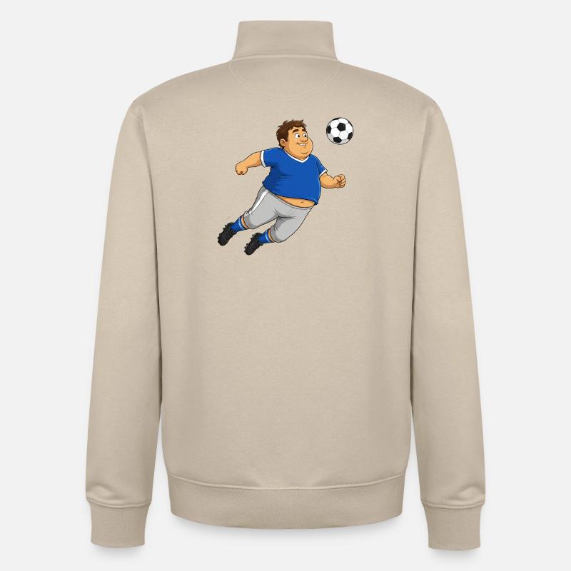 Footballeur avec ballon - Sweat zippé unisexe en coton bio Stanley/Stella - beige crème