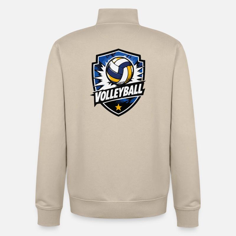 Volleyball Shield Dynamics - Unisex Organic Zip Sweatshirt by Stanley/Stella - desert dust