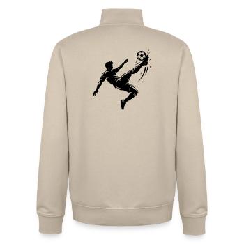 Fallrückzieher Fussball Silhouette - Unisex Organic Zip Sweatshirt von Stanley/Stella - Cremebeige - Hinten - AI Model Male 185 dark (185cm)