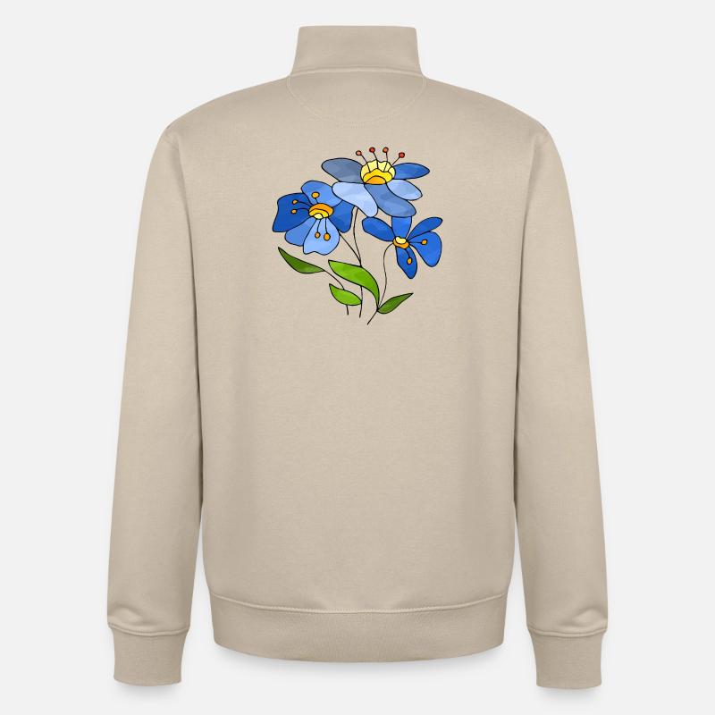Fleur - Sweat zippé unisexe en coton bio Stanley/Stella - beige crème