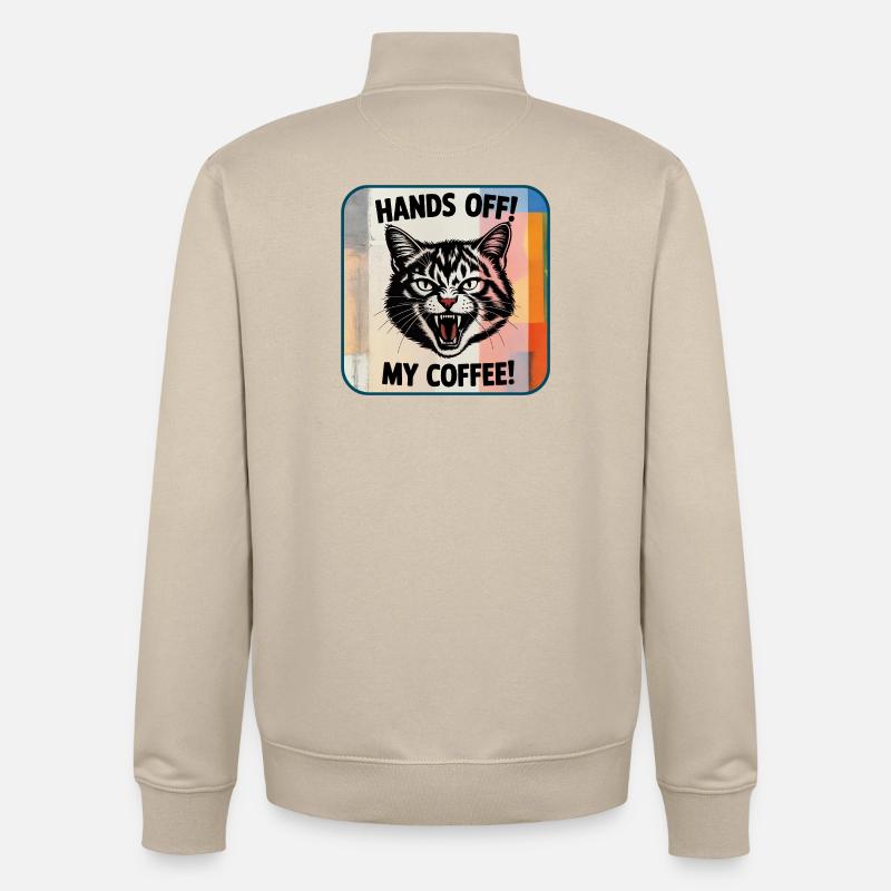 Pas touche ! Mon café - Sweat zippé unisexe en coton bio Stanley/Stella - beige crème