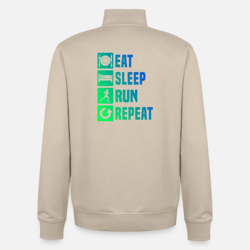 Geschenkidee für einen Running mit Running - Unisex Organic Zip Sweatshirt von Stanley/Stella - Cremebeige