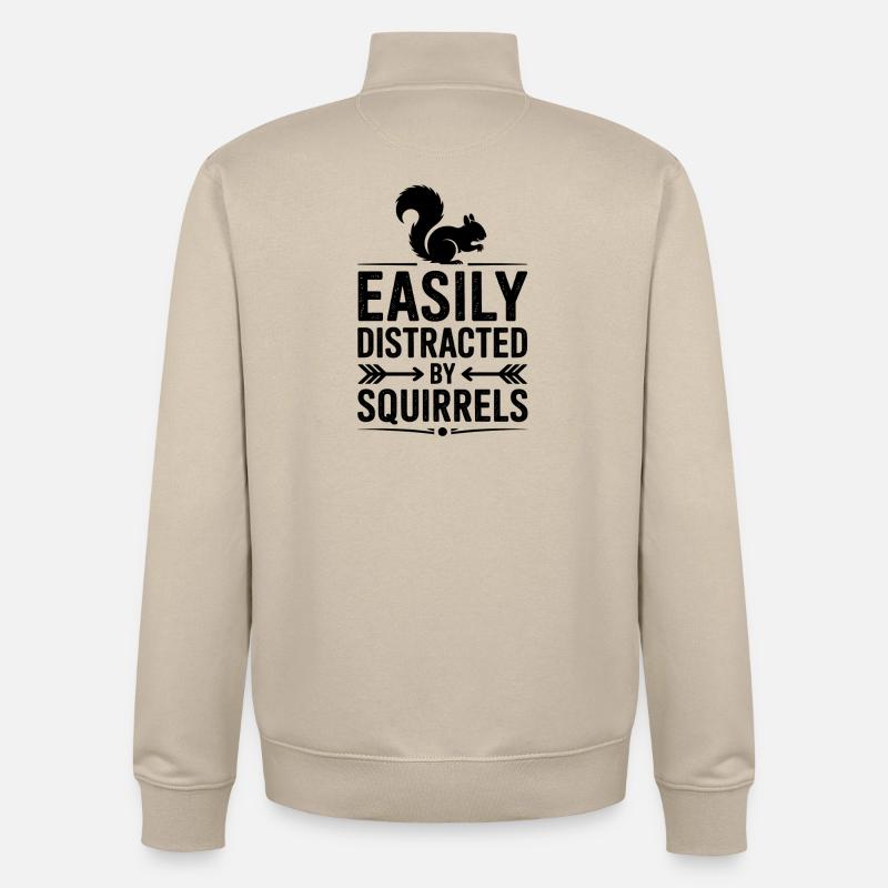 Eichhörnchen Sprüche Lustig Eichhörnchen Geschenk - Unisex Organic Zip Sweatshirt von Stanley/Stella - Cremebeige