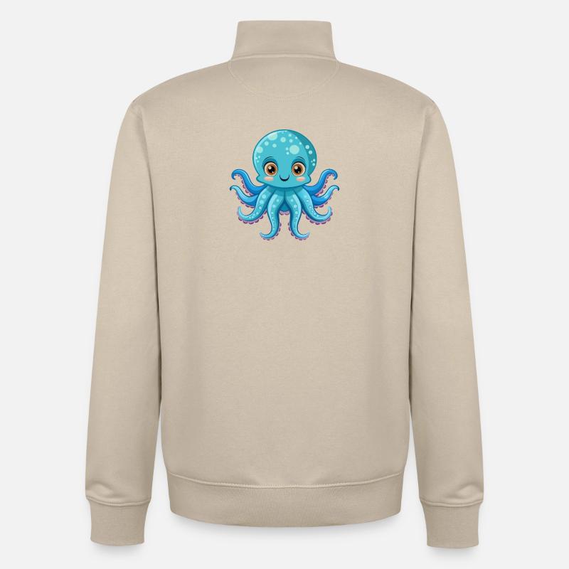 Une pieuvre mignonne - Sweat zippé unisexe en coton bio Stanley/Stella - beige crème