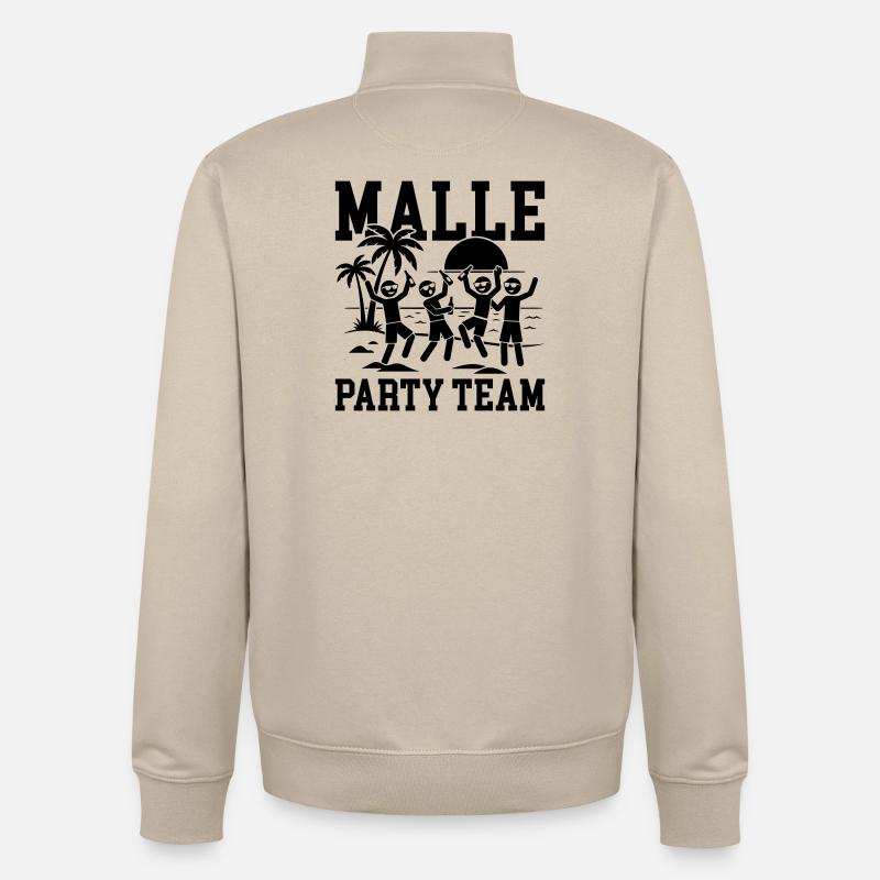 Vacances de l’équipe Malle Party - Sweat zippé unisexe en coton bio Stanley/Stella - beige crème
