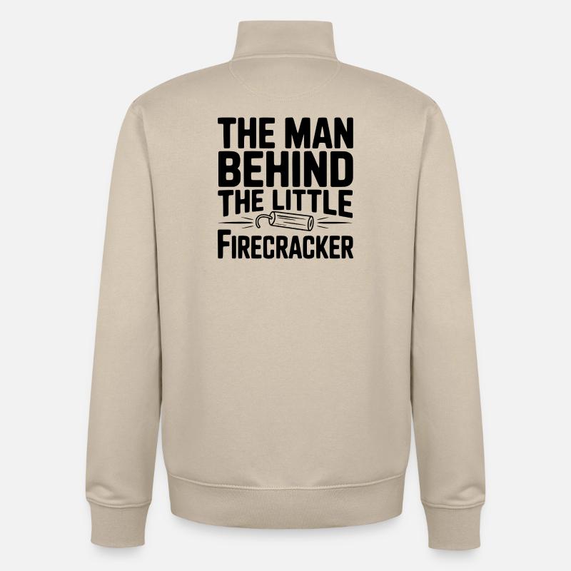 Der Mann hinter dem kleinen Feuerwerkskörper - Unisex Organic Zip Sweatshirt von Stanley/Stella - Cremebeige