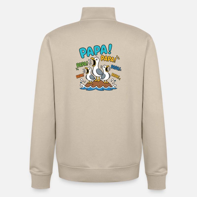 papa mouette - Sweat zippé unisexe en coton bio Stanley/Stella - beige crème