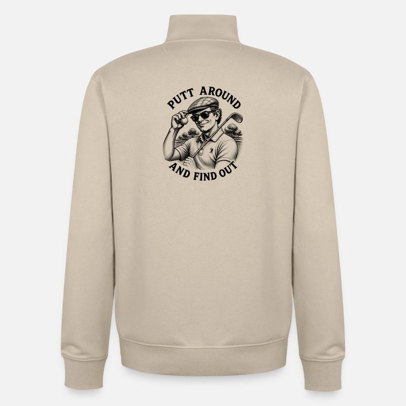 Putt un peu et découvre : - Sweat zippé unisexe en coton bio Stanley/Stella - beige crème