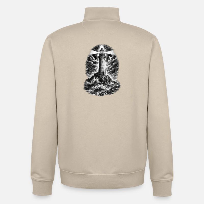 Phare - Sweat zippé unisexe en coton bio Stanley/Stella - beige crème