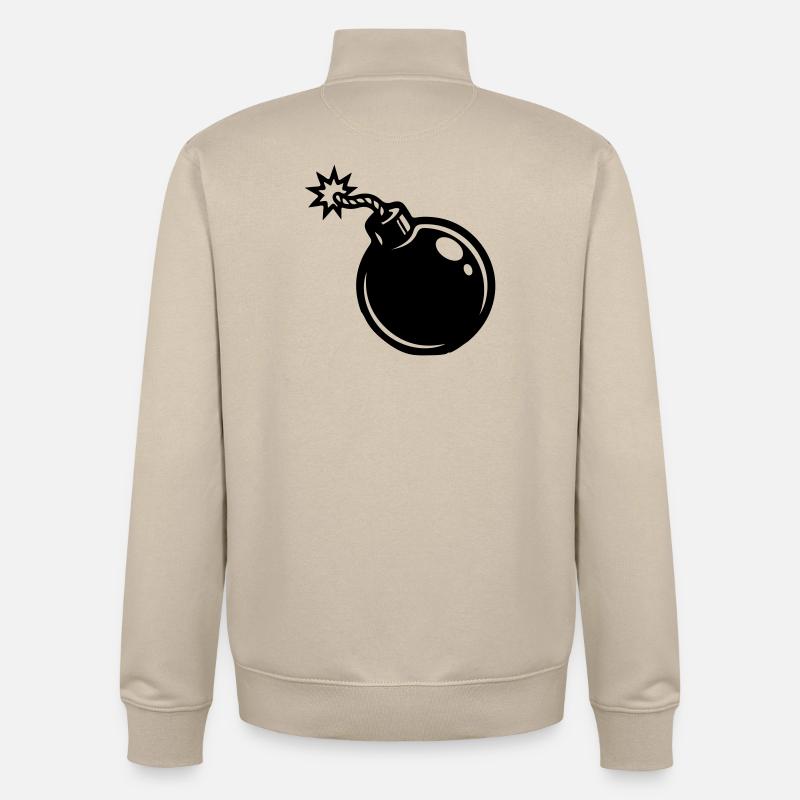 Icône de la bombe - Sweat zippé unisexe en coton bio Stanley/Stella - beige crème