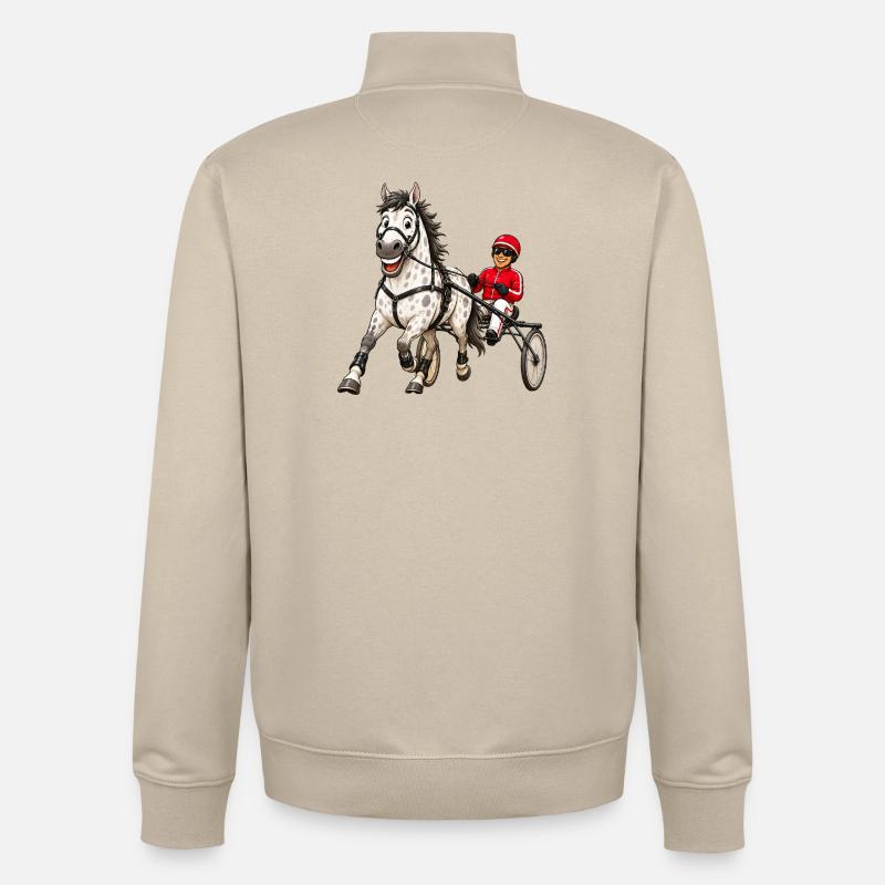 Trotter drôle - Sweat zippé unisexe en coton bio Stanley/Stella - beige crème