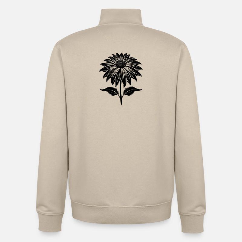 Échinacée - Sweat zippé unisexe en coton bio Stanley/Stella - beige crème