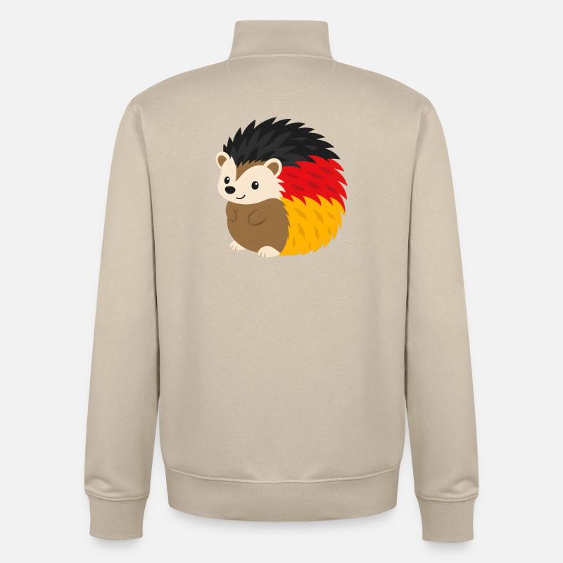 Regenbogen-Igel Design - Unisex Organic Zip Sweatshirt von Stanley/Stella - Cremebeige