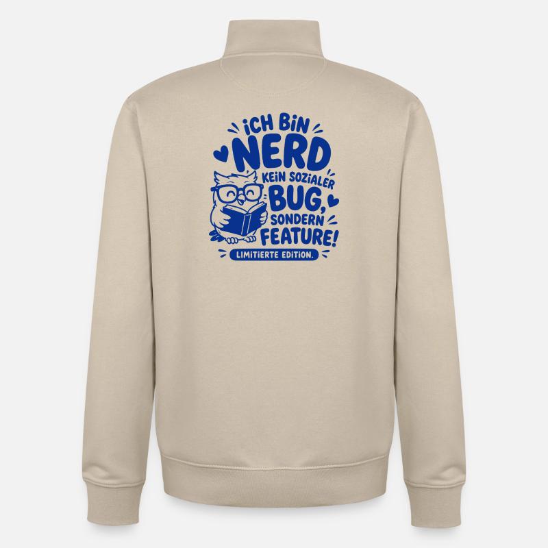 Nerd Feature Limitierte Edition - Unisex Organic Zip Sweatshirt von Stanley/Stella - Cremebeige