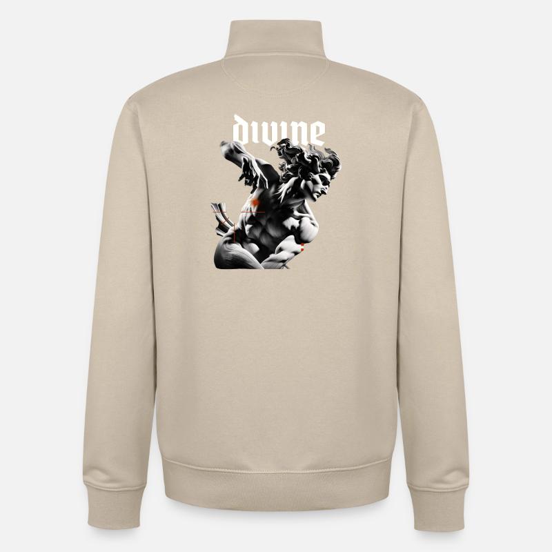Divine Sculpture Noir - Sweat zippé unisexe en coton bio Stanley/Stella - beige crème