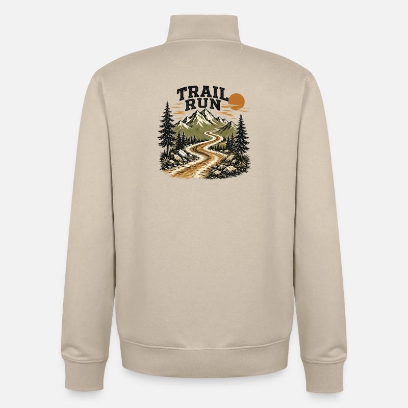 course sur sentier - Sweat zippé unisexe en coton bio Stanley/Stella - beige crème
