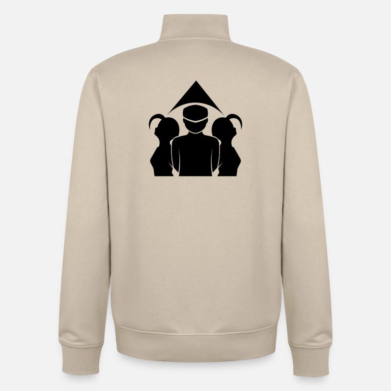 Dans l’ombre - Sweat zippé unisexe en coton bio Stanley/Stella - beige crème