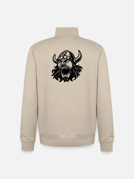 Wikinger Black Head - Unisex Organic Zip Sweatshirt von Stanley/Stella - Cremebeige