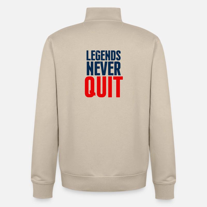 Legends Never Quit Bold - Sweat zippé unisexe en coton bio Stanley/Stella - beige crème