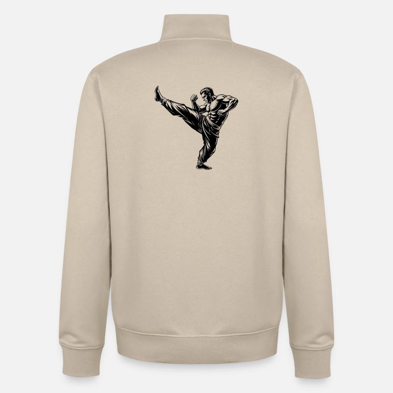Fighter Kick - Unisex Organic Zip Sweatshirt von Stanley/Stella - Cremebeige